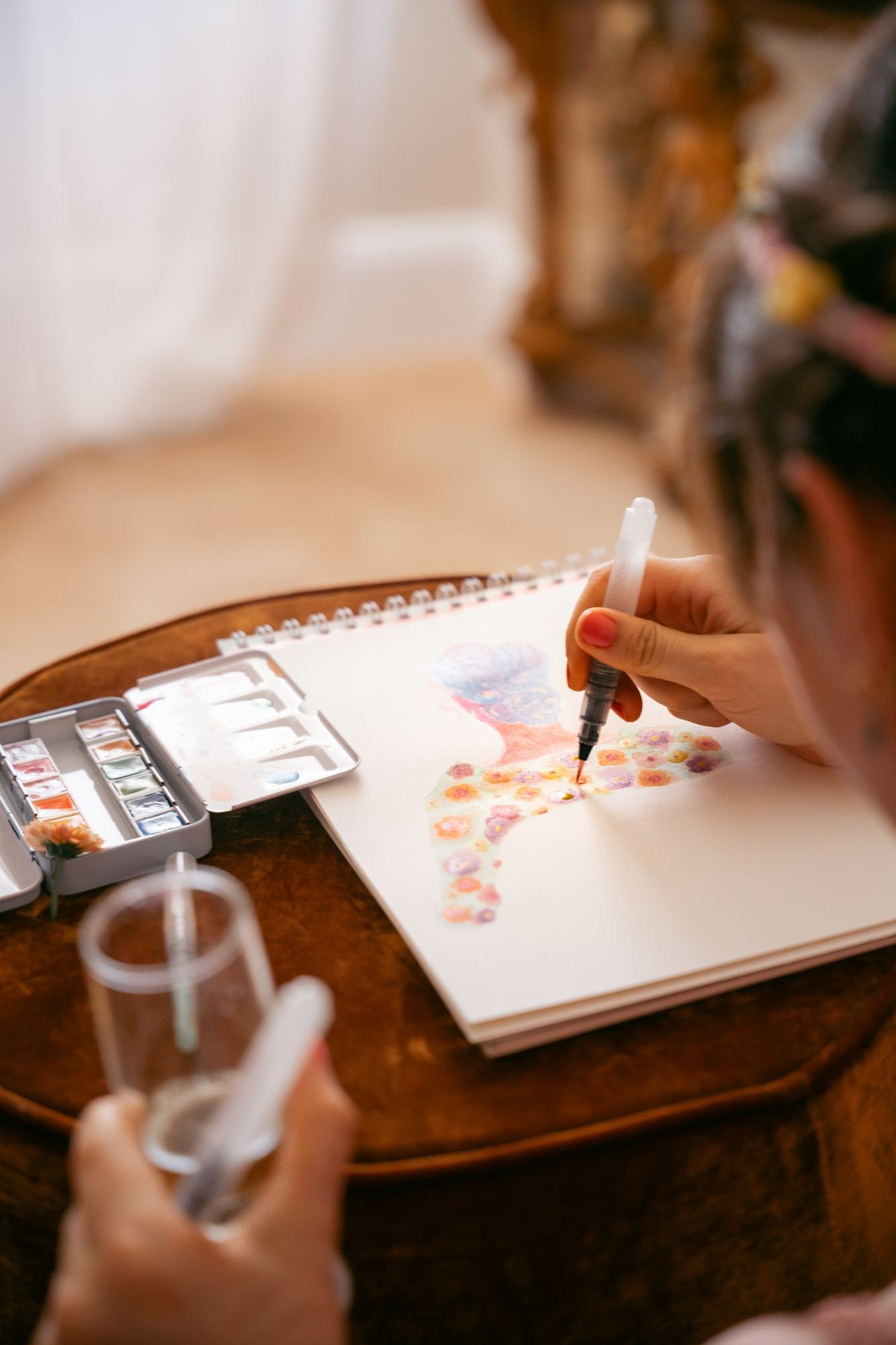 Aquarelle représentant la mariée