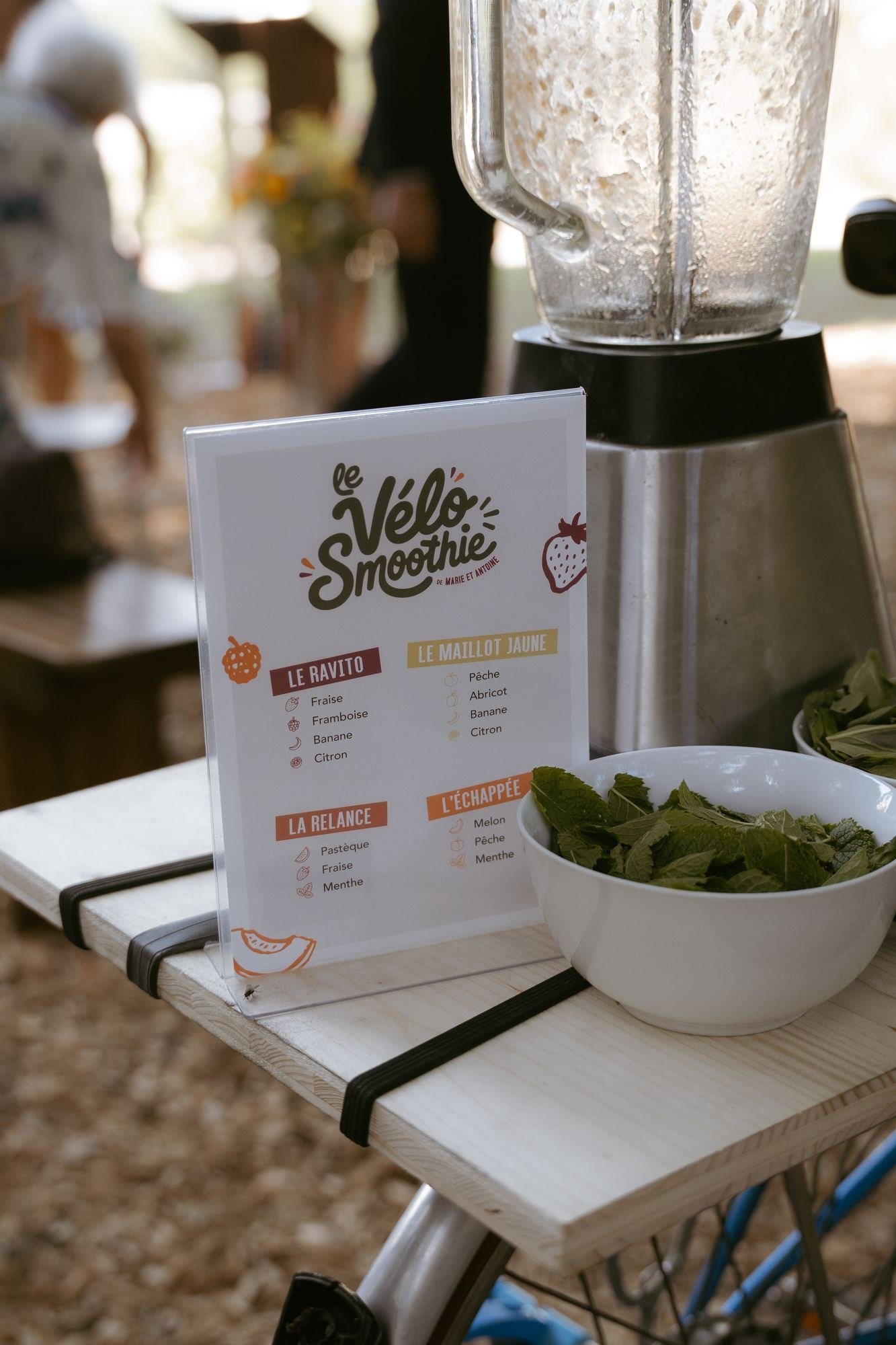 Menu du vélo smoothie